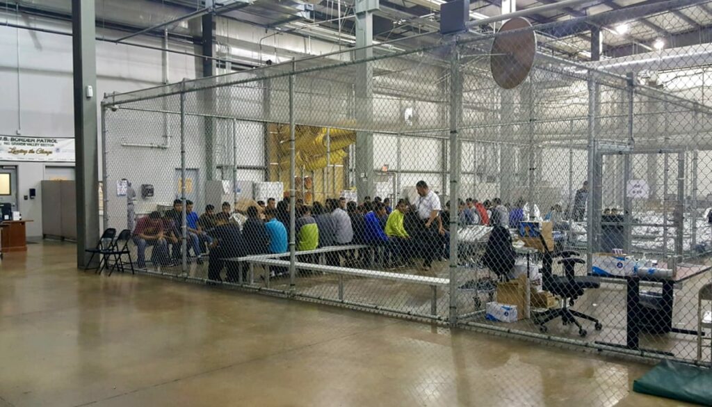 Migrant children in custody.