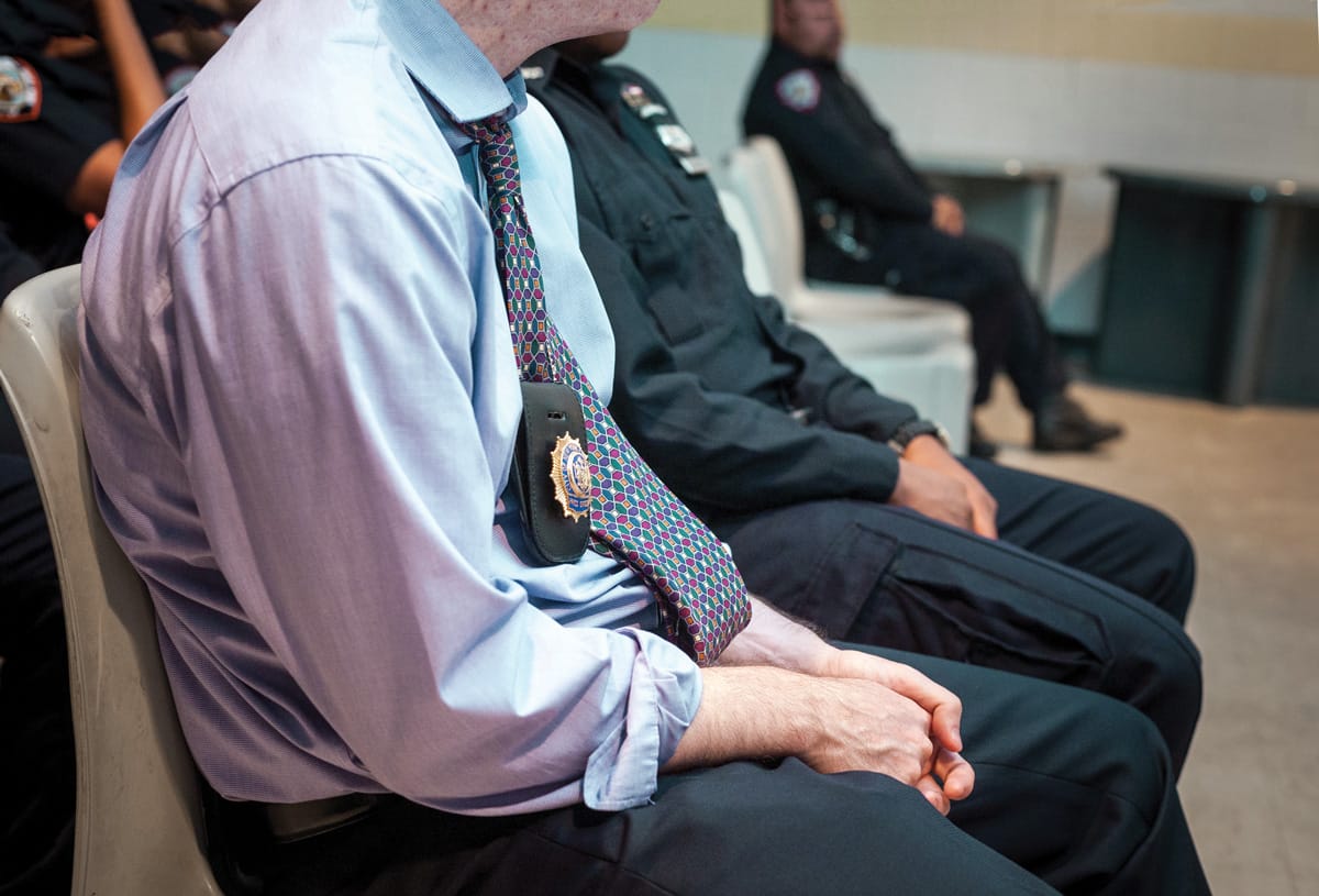 Jail staff in meditation