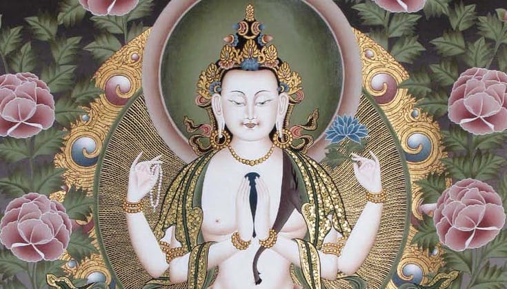 Tonglen. Thangka of Avalokiteshvara.