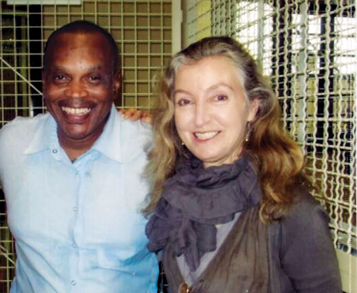 Jarvis Jay Masters and Rebecca Solnit together at San Quentin State prison