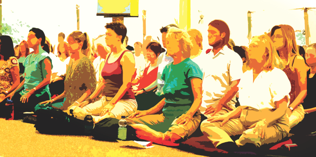 Students in meditation.