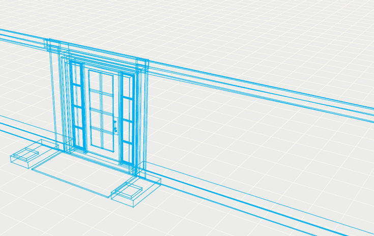 Architectural drawing of a door.